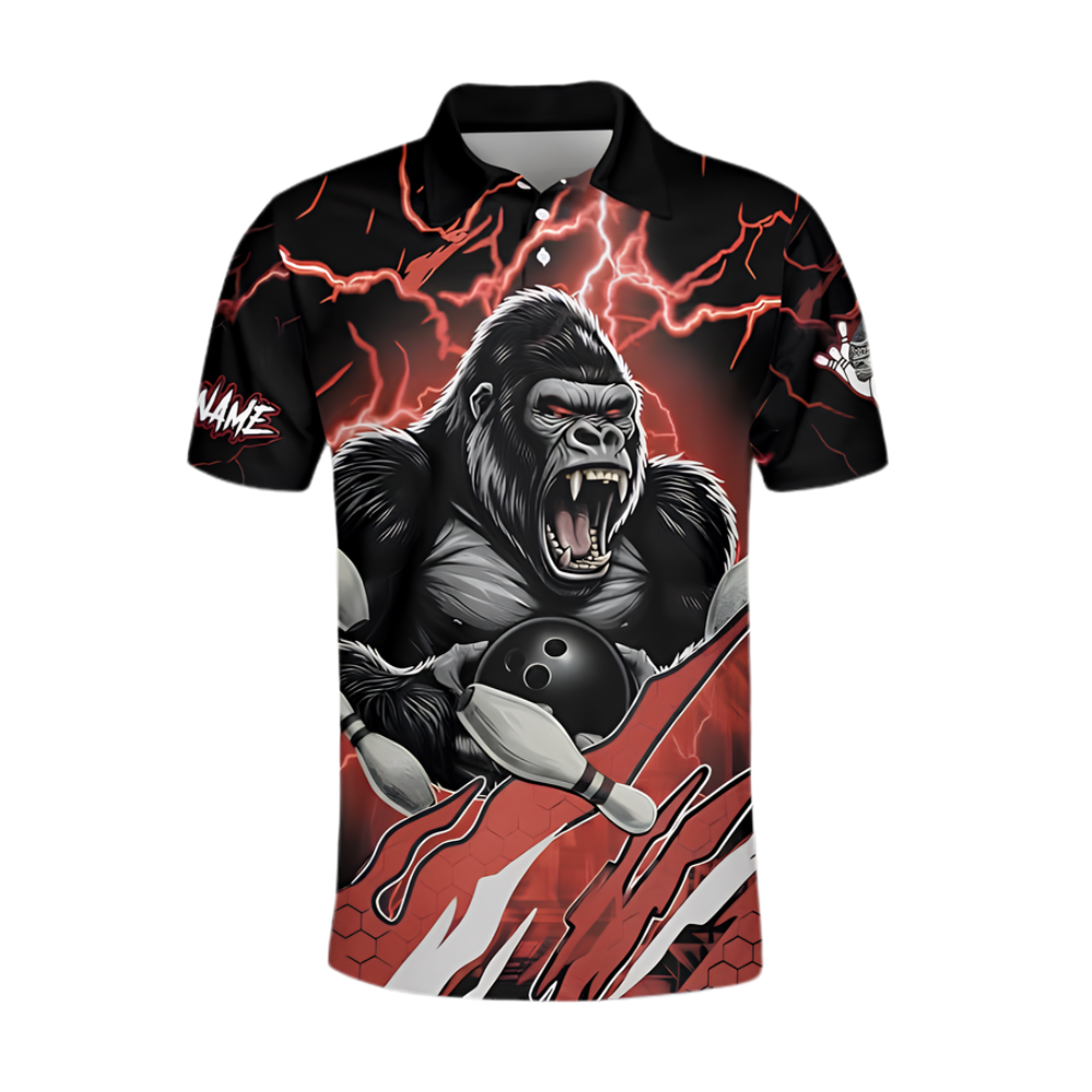 Custom Bigfoot Thunder Bowling Polo Shirt For Men, Custom Bigfoot Sasquatch Bowling Team Shirt BZ0961