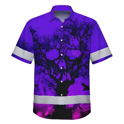 Custom Skull Purple Hawaiian Shirt For Men, Custom Name Skull Hawaiian Shirt HE0748