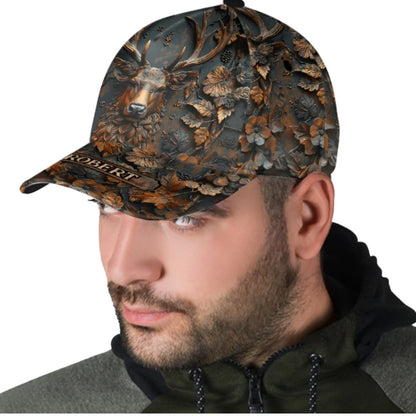 Personalized Deer Hunting Baseball Cap 3D Printed, Custom Name Deer Hat For Hunter CP0442