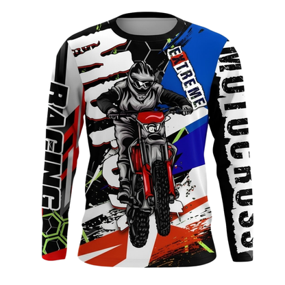 Custom Men's Hexagon Rider Motocross Long Sleeve Racing Jersey, Custom Dirt Bike Shirts MZ0145