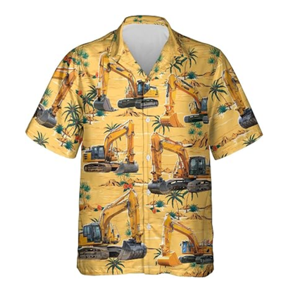 Excavator Tropical Hawaiian Shirt Men Women, Excavator Hawaiian Shirt HE0750