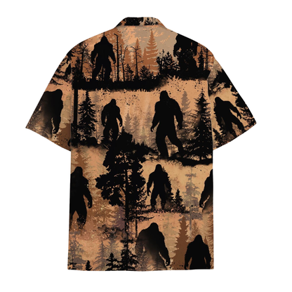 Bigfoot Forest Men's Hawaiian Shirt, Sasquatch Bigfoot Hawaiian Shirts HE0549