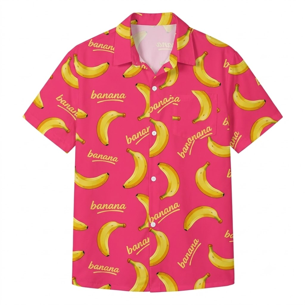 Banana Yellow Pink Hawaiian Shirt For Men Women, Banana Hawaiian Shirt For Fruit Lover HE0742