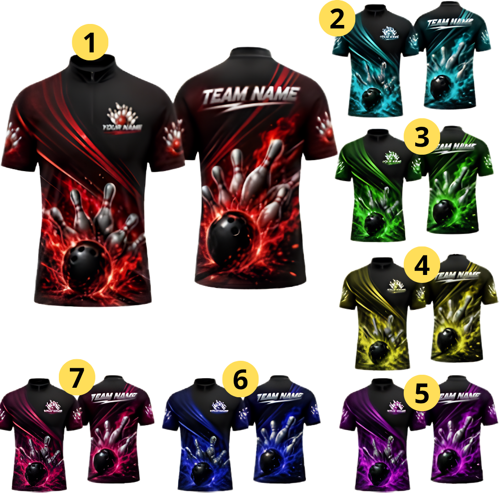 Custom Flame Red Bowling Jersey For Men, Custom Flame Bowling Team Shirts BZ0851
