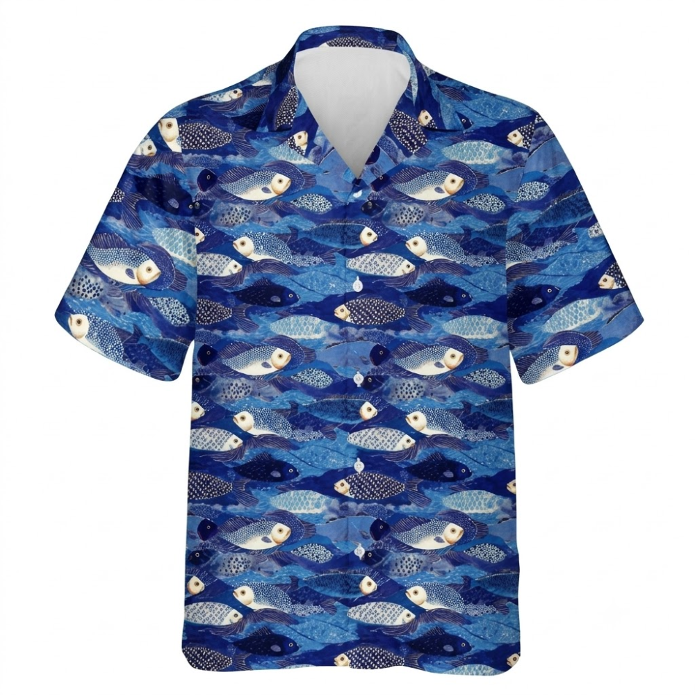 Koi Fish Japanese Blue Hawaiian Shirt For Men Women, Koi Fish Lover Hawaiian Shirts HE0721