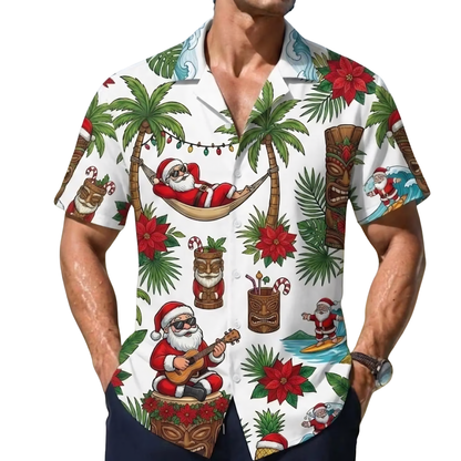 Funny Santa Tropical Hawaiian Shirt Men Women, Christmas Aloha Hawaiian Shirt HE0862