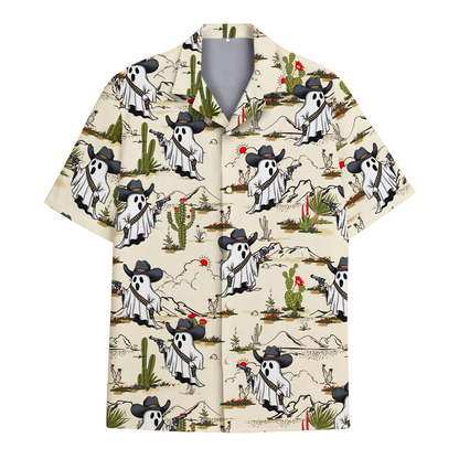 Ghost Cowboy Funny Hawaiian Shirt, Western Halloween Hawaiian Shirt HE0812