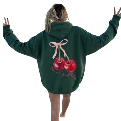 Have A Good Day Coquette Cherry Hoodie, Cute Cherry Hoodie 2D0803