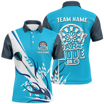 Dart Mode On Custom Mens Dart Polo Shirt, Custom Funny Darts Shirt For Team DZ0149