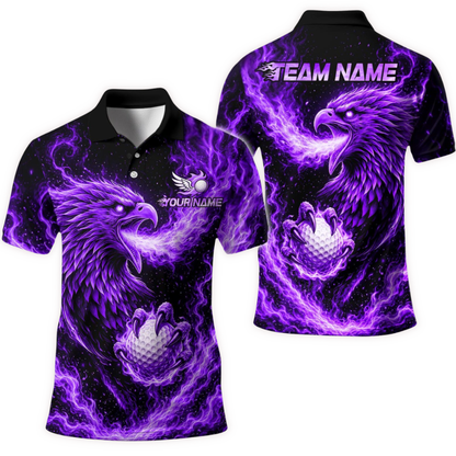 Phoenix Flaming Custom Mes Golf Polo Shirt, Custom Team Phoenix Golf Shirt GE0588