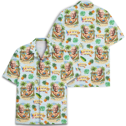 Retired Not My Problem Anymore Custom Face Funny Mens Hawaiian Shirt, Custom Photo Retirement Hawaiian Shirt For Grandpa Dad HE0628