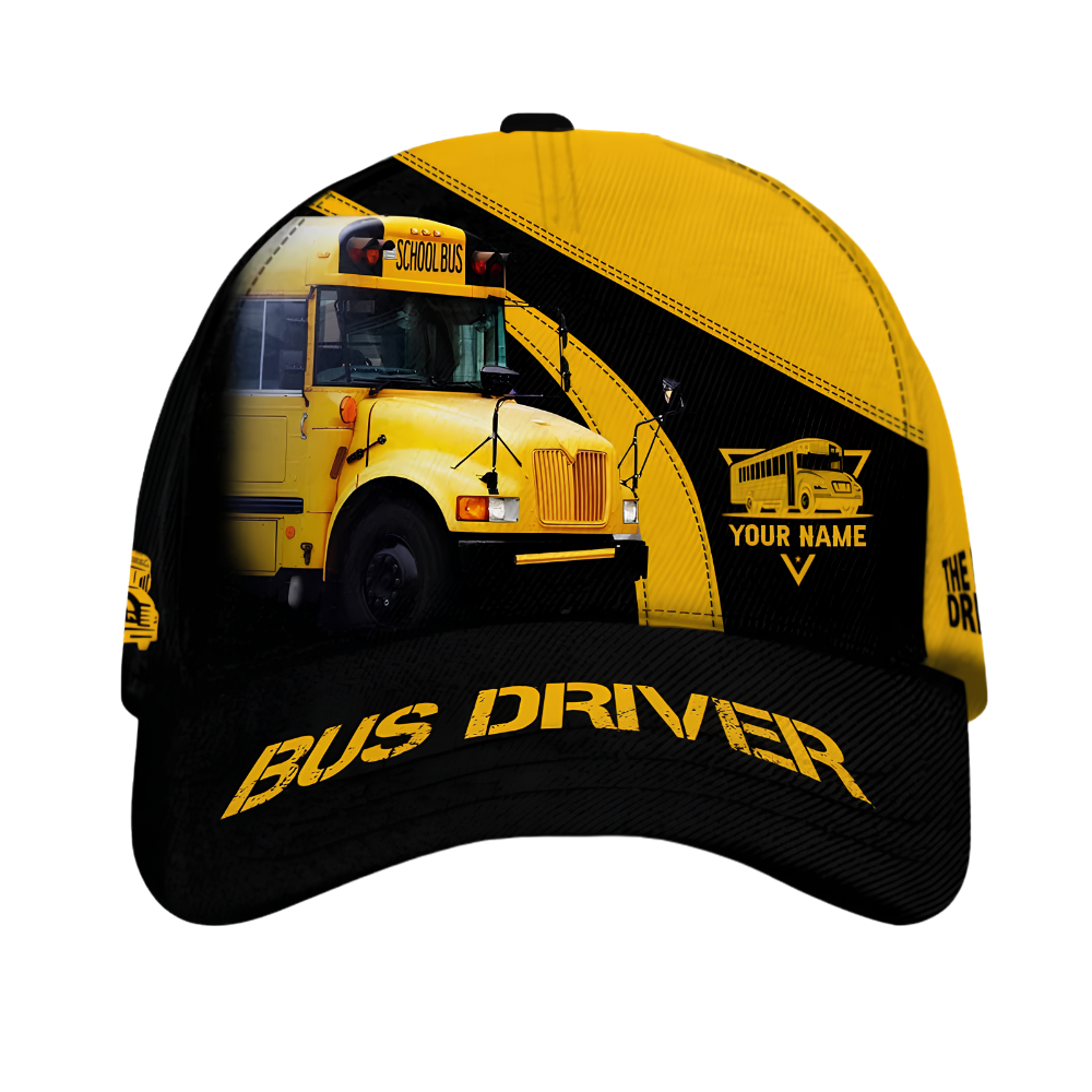 Custom School Bus Baseball Cap With Name, Custom Bus Driver Baseball Cap Hat CP0707