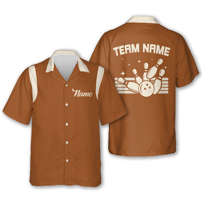 Custom Team Blue Bowling Hawaiian Shirts For Men, Custom Bowling Team Shirts BE0055