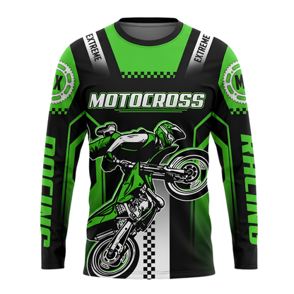 Custom Neon Men's Motocross Long Sleeve Racing Jersey, Custom MX Shirts MZ0130