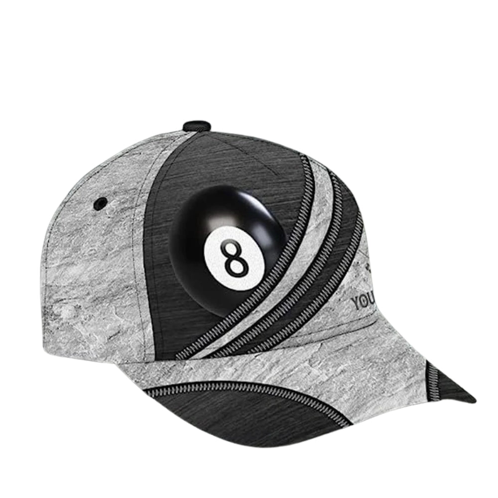 Personalized Billiard Cap For Billiard Players, Custom 3D Printed Billiard Baseball Cap CP0004
