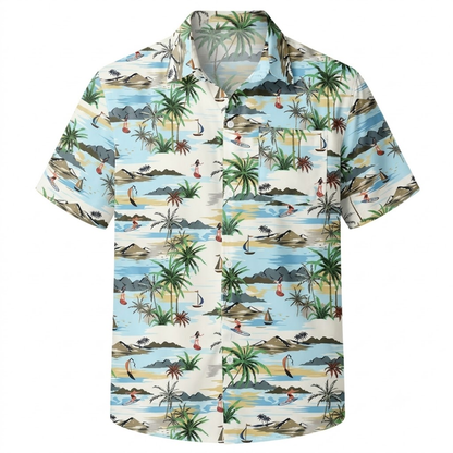 Tropical Beach Hawaiian Shirt For Men Women, Beach Hawaiian Shirt With Pocket HE0741