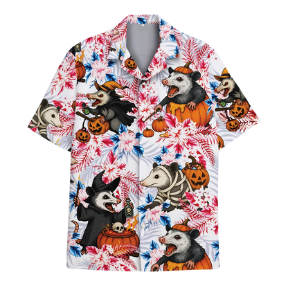 Funny Opossum Halloween Hawaiian Shirt, Halloween Hawaiian Shirt For Opossum Lover HE0810
