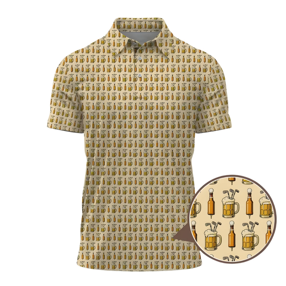 Golf And Beer Polo Shirt For Mens, Beer Golf Shirts GE0256