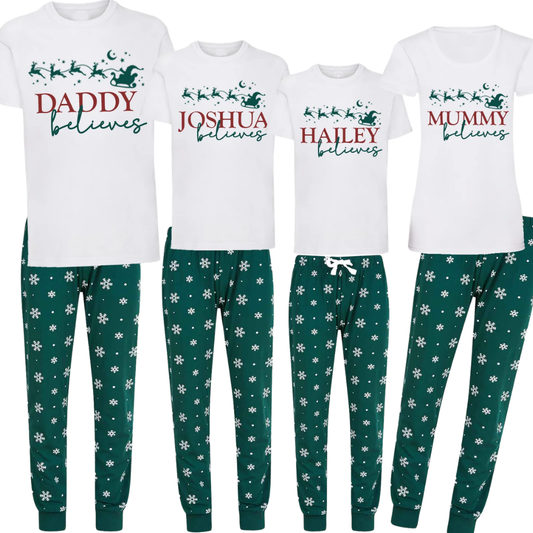 Custom Christmas Believes Family Matching T Shirt, Custom Family Christmas Shirts ET1224