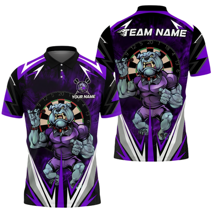 Bulldog Custom Mens Dart Polo Shirt, Custom Bulldog Team Darts Shirt DZ0159