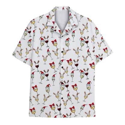 Wine Lover Christmas Hawaiian Shirt Women Men, Wine Hawaiian Shirt For Xmas HE0685