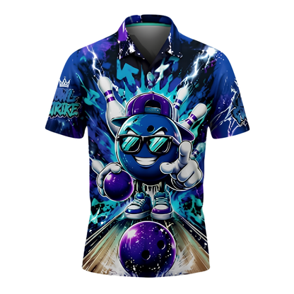 Bowl Master Custom Funny Ball Graffiti Bowling Polo Shirt, Custom Fun Bowling Team Shirt BZ0948