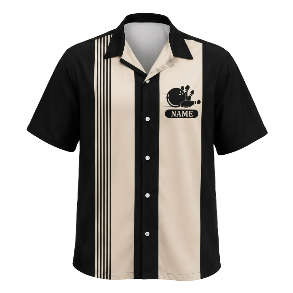 Custom Logo Vintage Bowling Hawaiian Shirt Mens, Custom Vintage Bowling Shirts BE0244