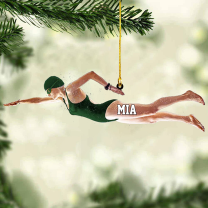 Personalized Female Swimmer Acrylic Ornament, Gift For Swimming Lovers/Swimmer OO1769