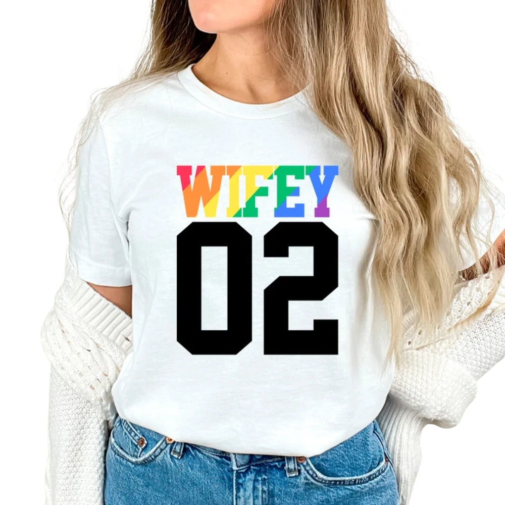 Custom Lesbian Matching Couple T Shirt, Personalized Lesbian LGBT Matching Shirts For Couples ET0772