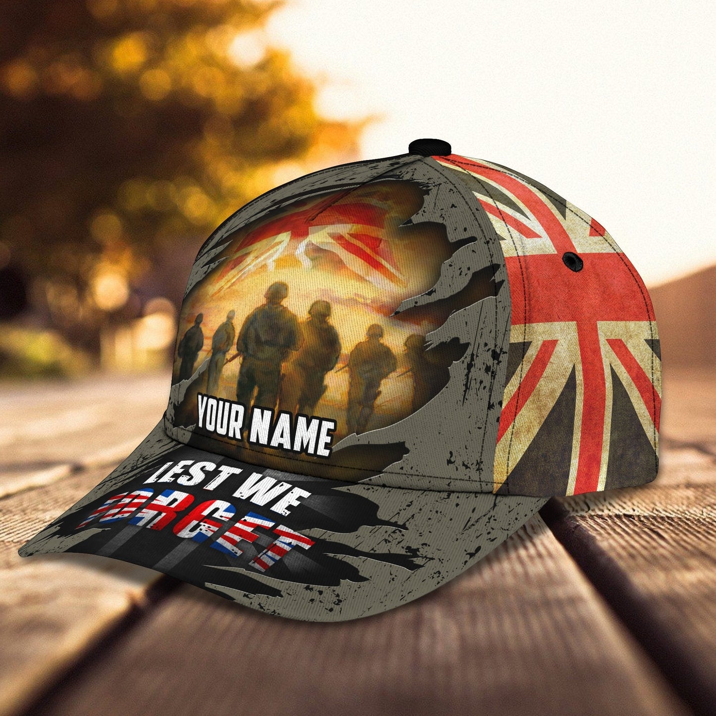 3D Classic Cap Let's We Forget Uk Veteran Personalized Name Cap 62 Lasfour CA2327