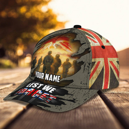 3D Classic Cap Let's We Forget Uk Veteran Personalized Name Cap 62 Lasfour CA2327