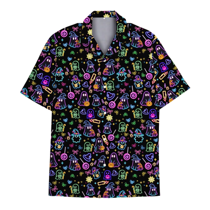 Neon Halloween Hawaiian Shirt For Men Women, Halloween Hawaiian Shirt HE0811
