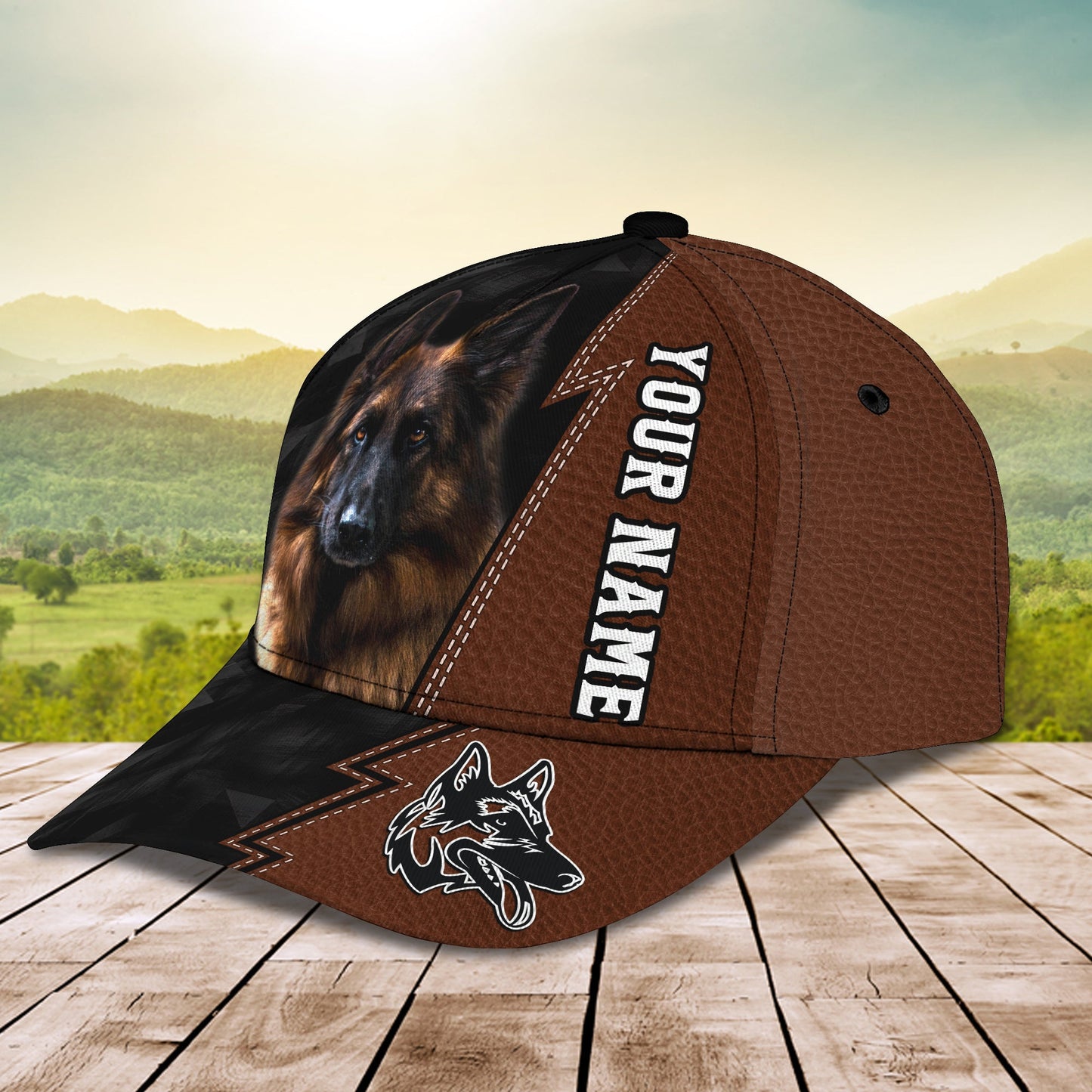3D Classic Cap German Shepherd Personalized Name Cap 52 Lasfour CA1536