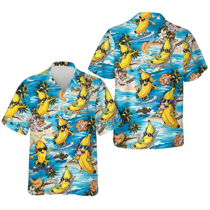 Funny Banana Tropical Hawaiian Shirt For Men Women, Banana Beach Hawaiian Shirt HE0618