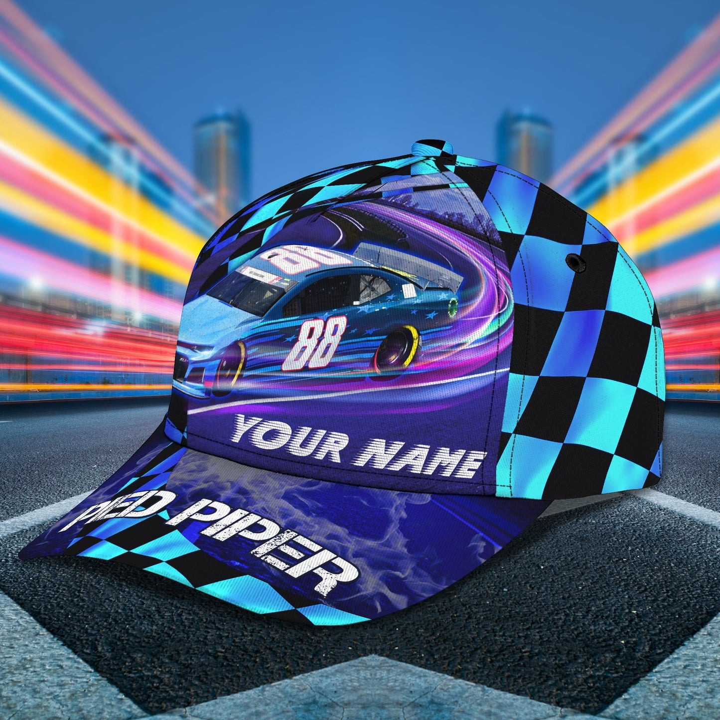 3D Classic Cap The Pied Piper Car Racing Personalized Name Cap 31 Lasfour CA1914