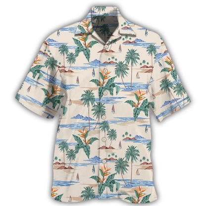 Beach Vintage Hawaiian Shirt For Men Women, Tropical Beach Hawaiian Shirts HE0711