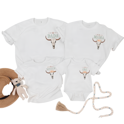 Personlized Western First Birthday Family Matching T Shirt, Custom Matching 1st Birtday Western Family Shirts ET1207