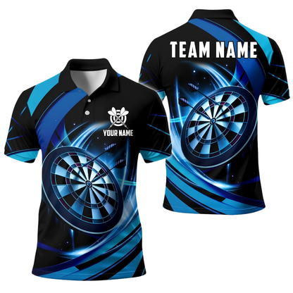 Custom Team Golden Black Darts Polo Shirt For Men, Custom Darts Team Shirt DE0121