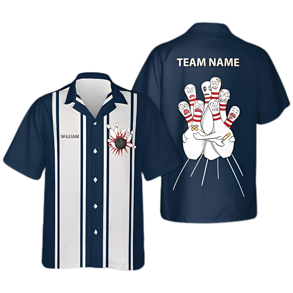Scary Pins Custom Vintage Bowling Hawaiian Shirt Men, Custom Bowling Team Shirts BZ0860