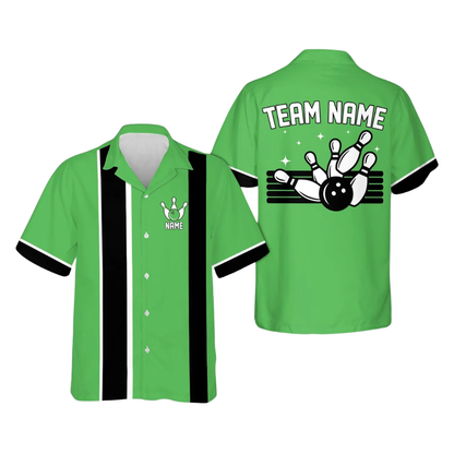 Custom Reto Puple Bowling Hawaiian Shirt For Men Women, Custom Team Retro Bowling Shirts BZ0863
