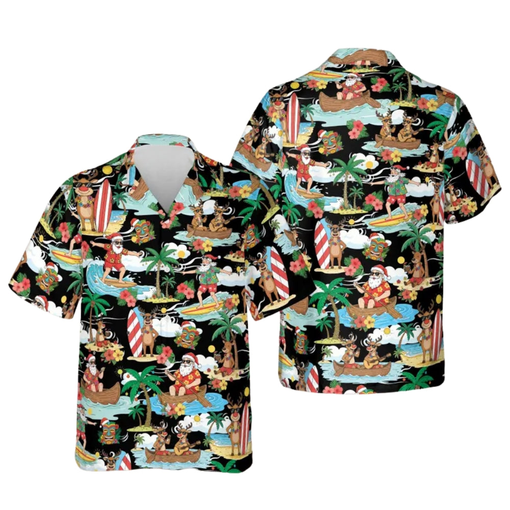 Funny Santa Tropical Hawaiian Shirt For Men And Women, Tropical Christmas Shirts ET0028