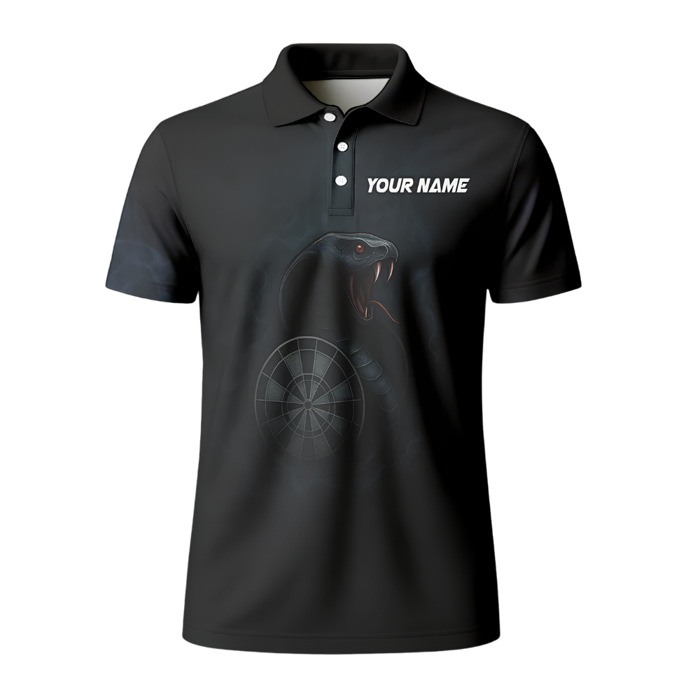 Custom Cobra Snake Black Darts Men Polo Shirt, Custom Snake Darts Team Shirt DZ0151