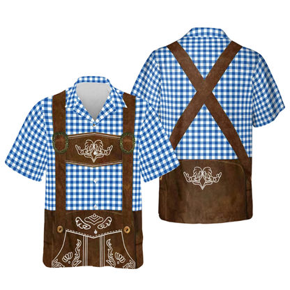 Oktoberfest Lederhosen Costume Hawaiian Shirt For Men, Funny Oktoberfest Hawaiian Shirt HE0632