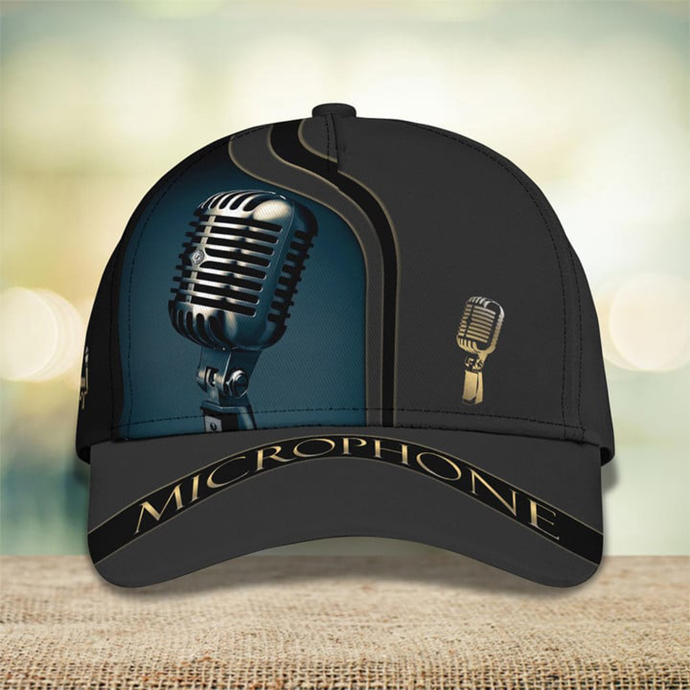 Microphone Cap Personalized Name 3D Baseball Cap CA0235