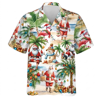 Santa Tropical Hawaiian Shirt Men Women, Christmas Hawaiian Shirt HE0771