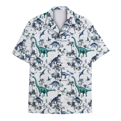 T-Rex & Brontosaurus Dinosaur Hawaiian Shirt, Dinosaur Hawaiian Shirt HE0808