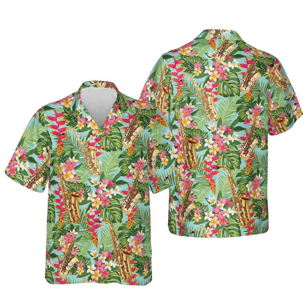 Saxophone Tropical Hawaiian Shirt For Men Women, Saxophone Hawaiian Shirt HE0629