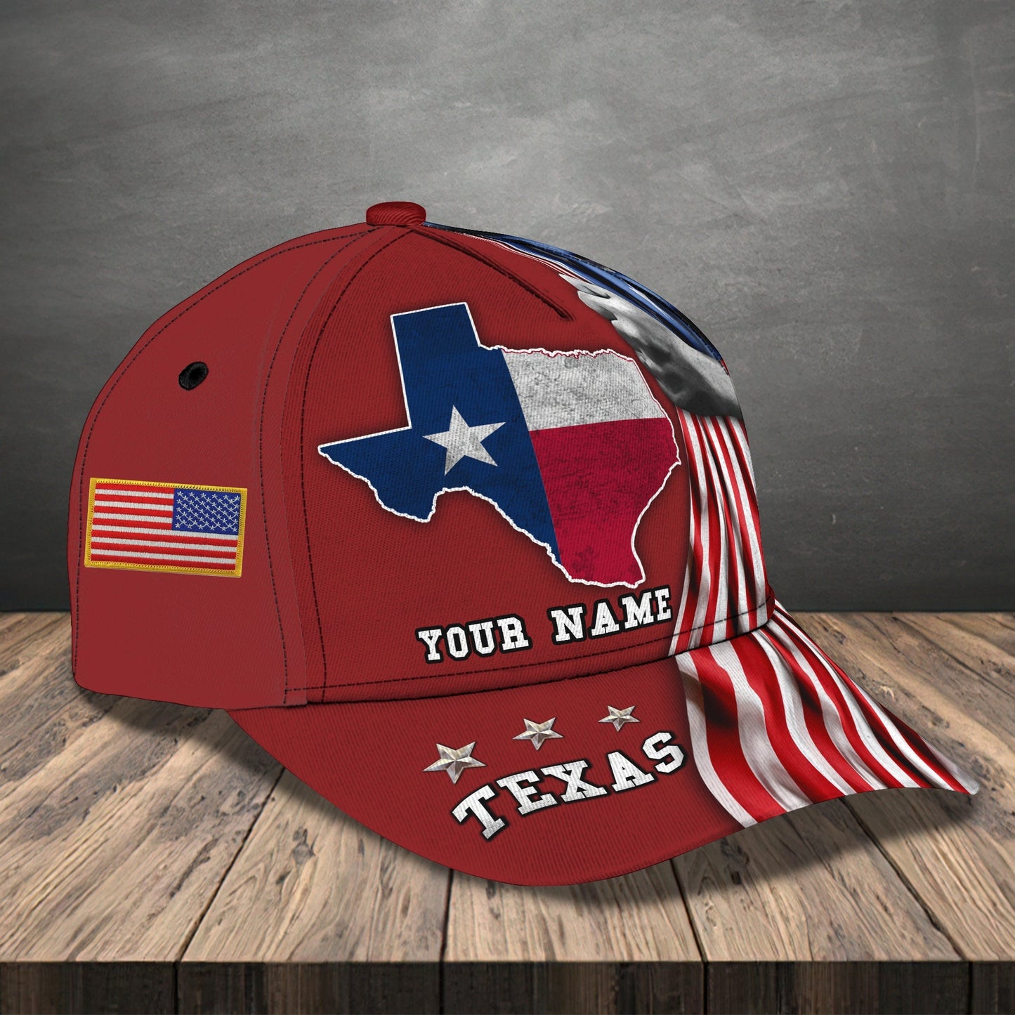 3D Classic Cap Texas Personalized Name Cap 51 Lasfour CA2444
