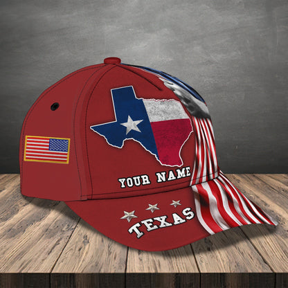 3D Classic Cap Texas Personalized Name Cap 51 Lasfour CA2444