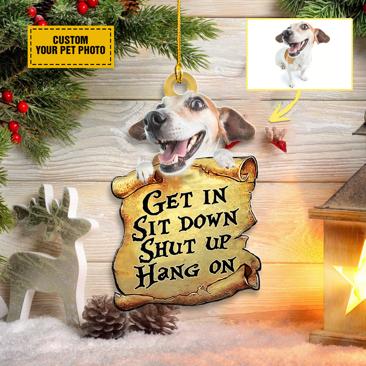 Get In Sit Down Shut Up Hang On Dog Lovers Printed & Cut-out Acrylic Ornaments, Gift For Dog Lovers, Pet Lovers, Paw Lovers OO1600